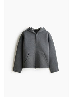 H&M - Men Grey Oversized Fit Scuba Zip-Through Hoodie