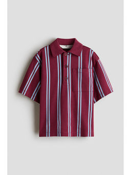 H&M - Boys Maroon Cotton Pique Polo T-Shirt