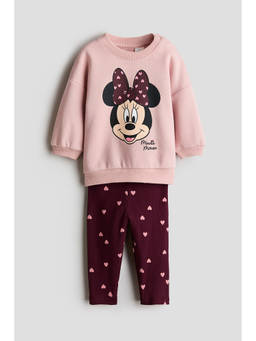 H&M - Girls Pink 2-Piece Printed Set