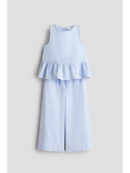 H&M - Girls Blue 2-Piece Cotton Seersucker Set