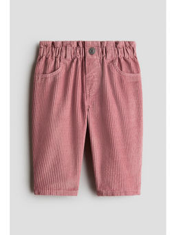 H&M - Girls Pink Paper Bag Corduroy Trousers