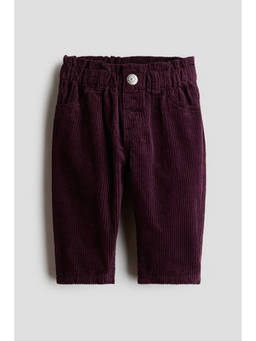 H&M - Girls Red Paper Bag Corduroy Trousers