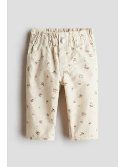 H&M - Girls Beige Paper Bag Corduroy Trousers