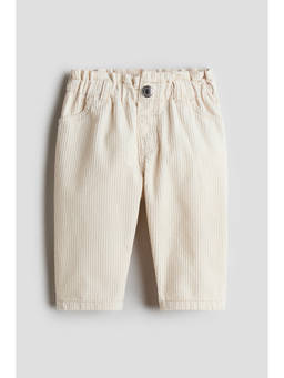 H&M - Girls Beige Paper Bag Corduroy Trousers