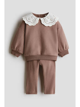 H&M - Girls Beige 2-Piece Top And Leggings Set