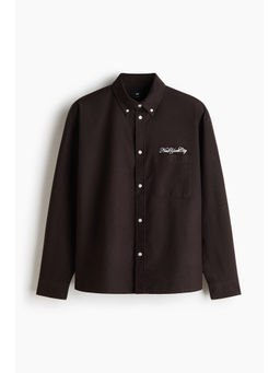 H&M - Men Brown Relaxed Fit Oxford Shirt
