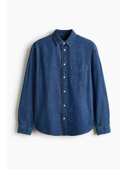 H&M - Men Blue Regular Fit Denim Shirt