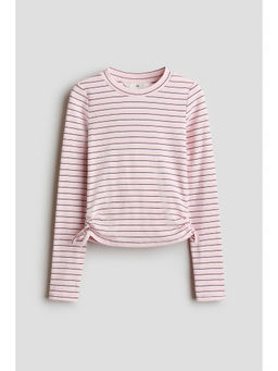 H&M - Girls Pink Ribbed Cotton Top
