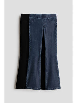 H&M - Girls Blue 2-Pack Denim-Look Flared Jeggings
