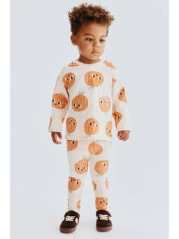 H&M - Kids Beige 2-Piece Printed Cotton Set