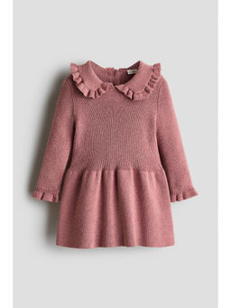 H&M - Girls Pink Cotton-Knit Dress