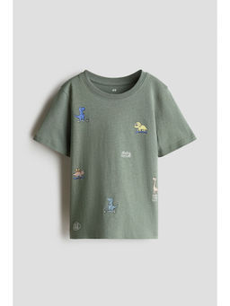 H&M - Boys Green Printed T-Shirt