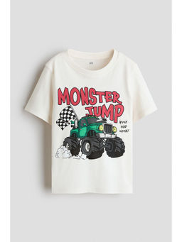 H&M - Boys White Printed T-Shirt
