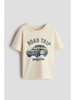H&M - Boys Beige Printed T-Shirt
