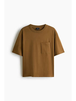 H&M - Men Khaki Relaxed Fit Cotton T-Shirt