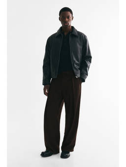 H&M - Men Brown Loose Fit Tailored Trousers