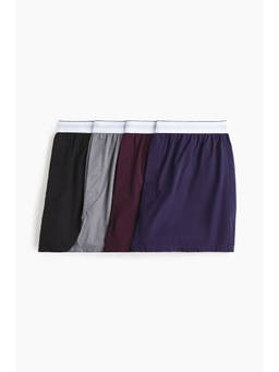 H&M - Men Blue 4-Pack Woven Boxer Shorts