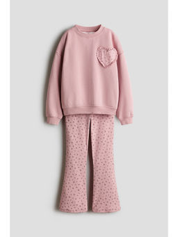 H&M - Girls Pink 2-Piece Appliqued Set