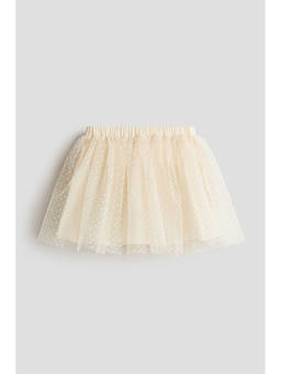 H&M - Girls Beige Flock-Print Tulle Skirt
