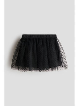 H&M - Girls Black Flock-Print Tulle Skirt
