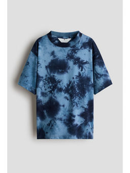 H&M - Boys Navy Blue Printed Cotton T-Shirt