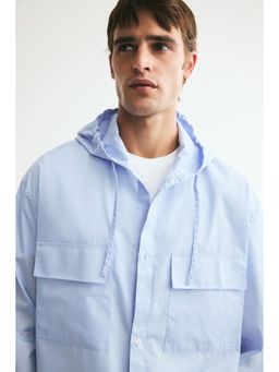 H&M - Men Blue Hooded Overshirt