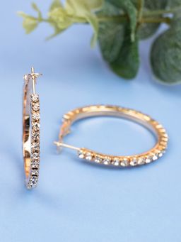 Arendelle - Gold Diamond Studded Hoop Earrings