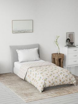 Ddecor Live Beautiful - Ethnic Reversible 125 GSM Cotton AC Single Bed Dohar - Yellow