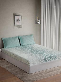Ddecor Live Beautiful - Cotton Ethnic 145 TC Double Bedsheet with 2 Pillow Covers - Turquoise