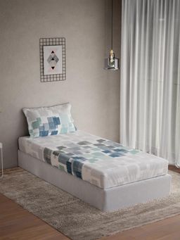 Ddecor Live Beautiful - Cotton Geometric 145 TC Single Bedsheet with 1 Pillow Cover - Turquoise