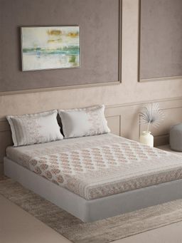 Ddecor Live Beautiful - Cotton Ethnic 145 TC Double Bedsheet with 2 Pillow Covers - Red