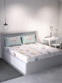 Ddecor Live Beautiful - Cotton Kids 145 TC Double Bedsheet with 2 Pillow Covers - Pink