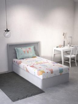 Ddecor Live Beautiful - Cotton Kids 145 TC Single Bedsheet with 1 Pillow Cover - Pink