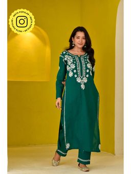 House of Chikankari - Juhaina Chikankari Cotton Straight (Set of 2)