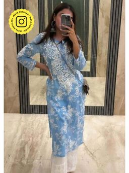 House of Chikankari - Chikankari Woven Long Kurta