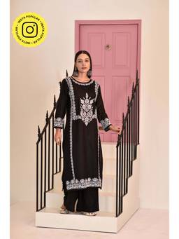 House of Chikankari - Chikankari Woven Long Kurta