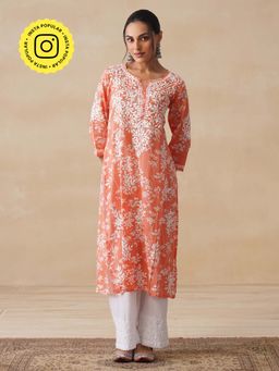 House of Chikankari - Chikankari Printed Long Kurta