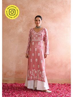 House of Chikankari - Chikankari Woven Long Kurta