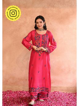 House of Chikankari - Chikankari Woven Kurta Set