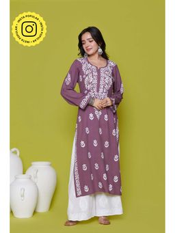 House of Chikankari - Chikankari Woven Long Kurta