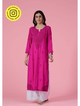 House of Chikankari - Chikankari Woven Long Kurta