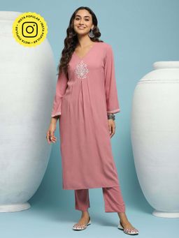 House of Chikankari - Mukaish Woven Kurta Set