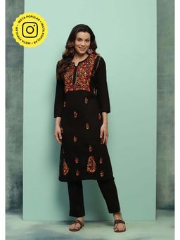 House of Chikankari - Chikankari Woven Long Kurta