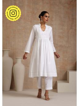 House of Chikankari - Chikankari Woven Long Kurta