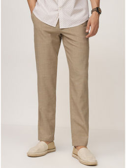 Andamen - Men Khaki Solid Regular Fit Trouser