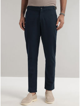 Andamen - Men Navy Solid Regular Fit Trouser