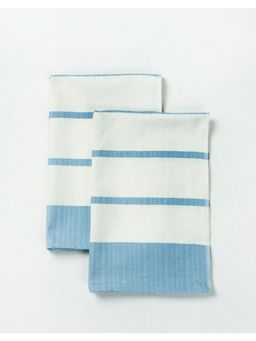 Fabindia - Blue Kani Cotton Towel (Pack of 2) (L)