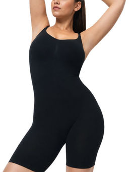 Rheal Curve - Black Solid Nylon/Spandex Regular Fit Body Shaper