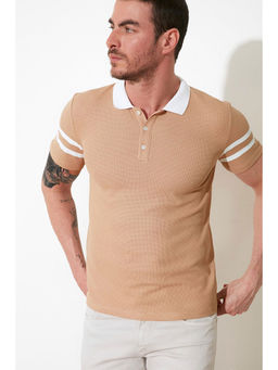 Trendyol - Man Beige Polo T-Shirt