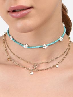 Lilly & Sparkle - Golden Dreamscape Light Blue Bliss Choker Set